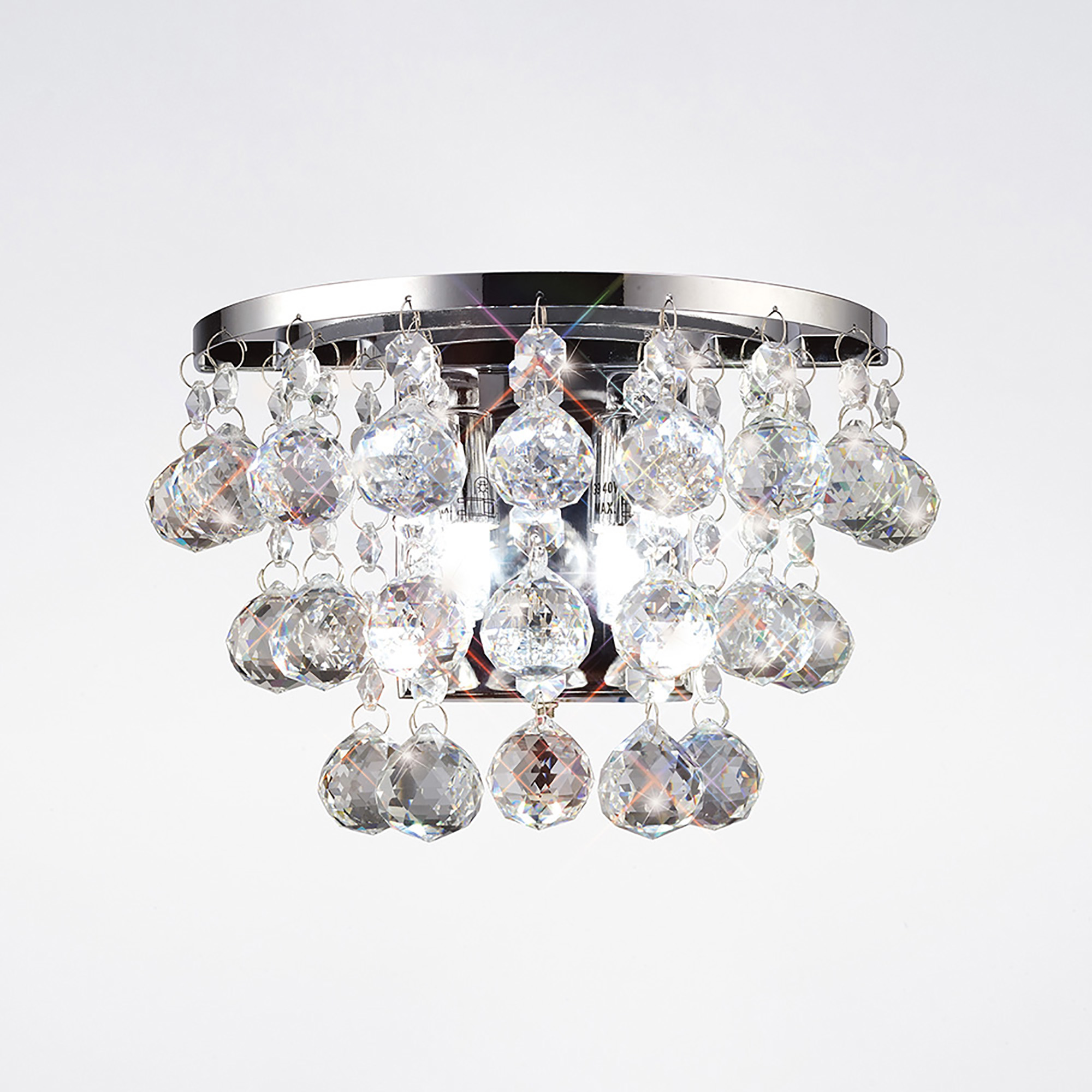 IL30014  Atla Crystal Switched Wall Lamp 2 Light
